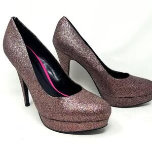 Material Girl Glitter Purple‎ Platform Pumps